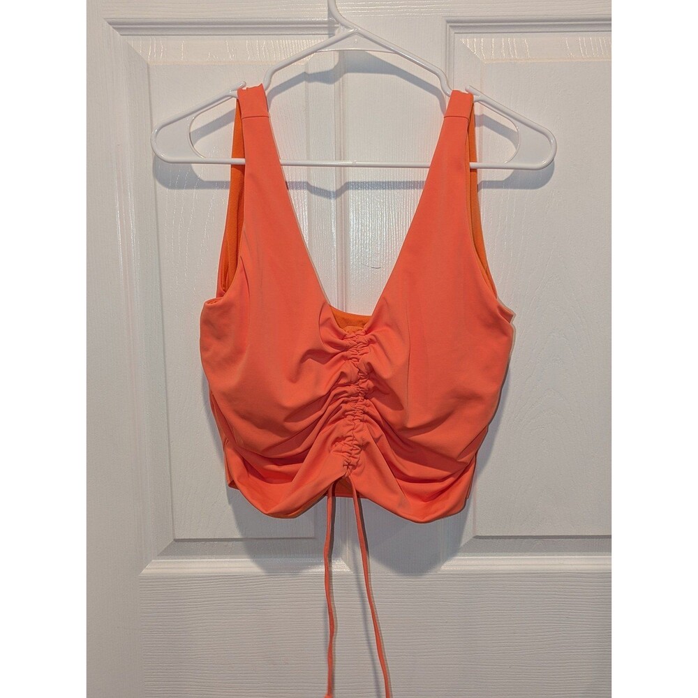 Peyton & Parker Size Large Scrunch‎ Front Crop Top with Built in shelf bra